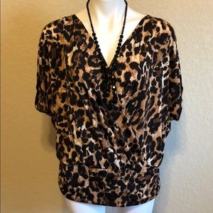 Leopard Wrap Blouse